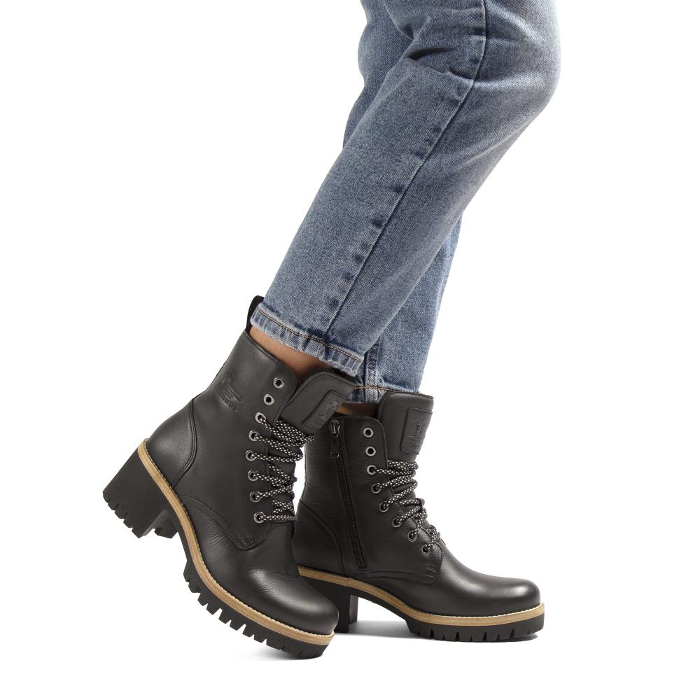 Imagen 2 de Botas militares en piel con forro de pelo natural - Panama Jack - Negro Negro