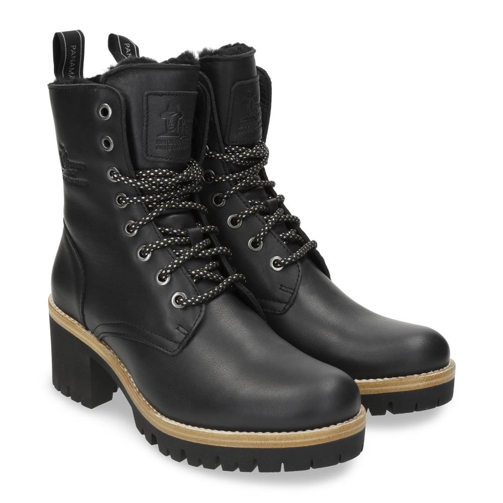 Imagen 6 de Botas militares en piel con forro de pelo natural - Panama Jack - Negro Negro