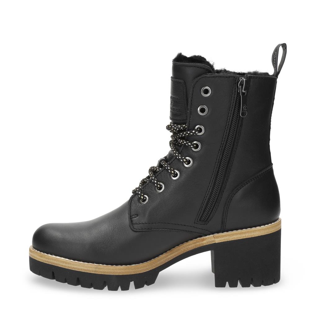 Imagen 7 de Botas militares en piel con forro de pelo natural - Panama Jack - Negro Negro