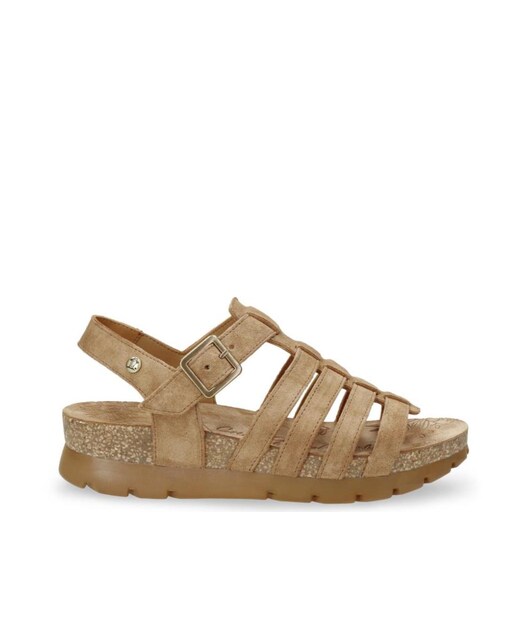Imagen 0 de Sandalias plana de mujer en piel con forro de piel