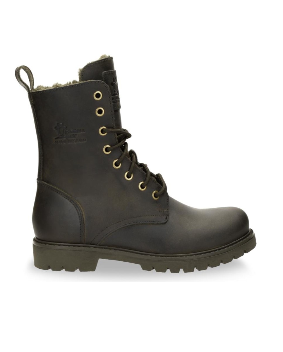 Botas militares en piel con forro de pelo sintético - Panama Jack - Kaki Kaki-1