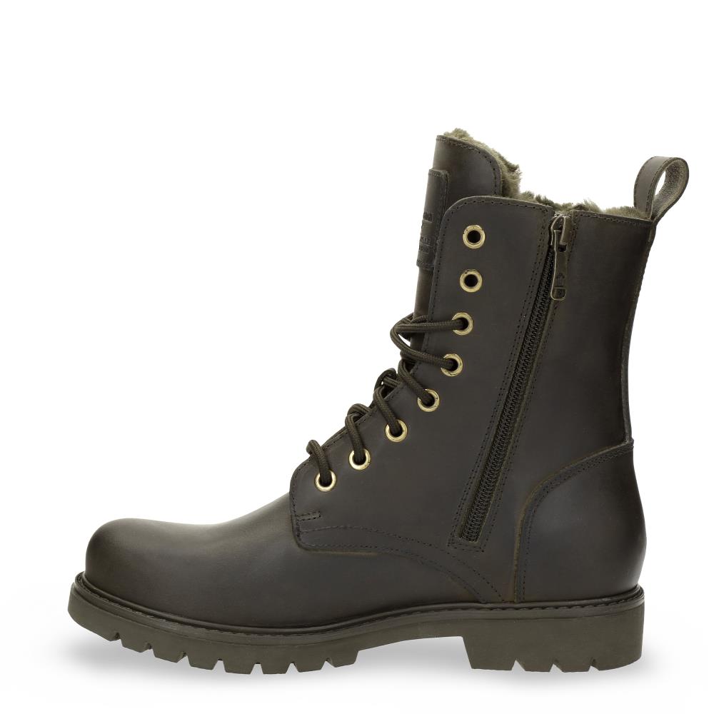 Botas militares en piel con forro de pelo sintético - Panama Jack - Kaki Kaki-7