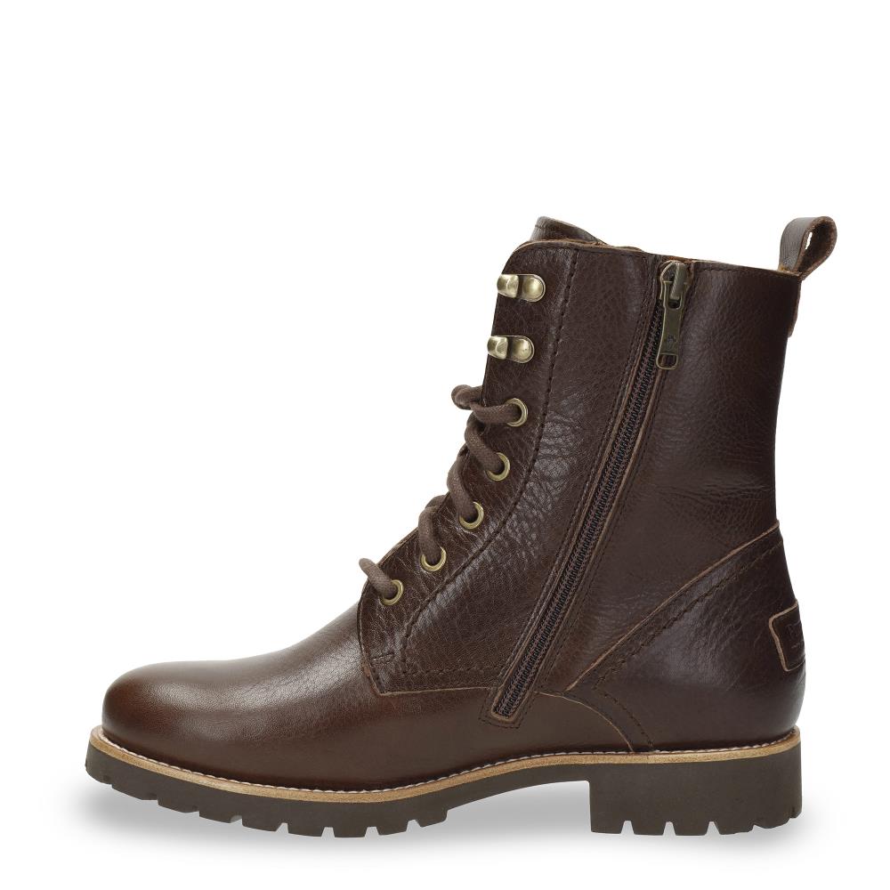 Imagen 7 de Botas militares en piel con forro de pelo natural - Marrón oscuro Marrón oscuro
