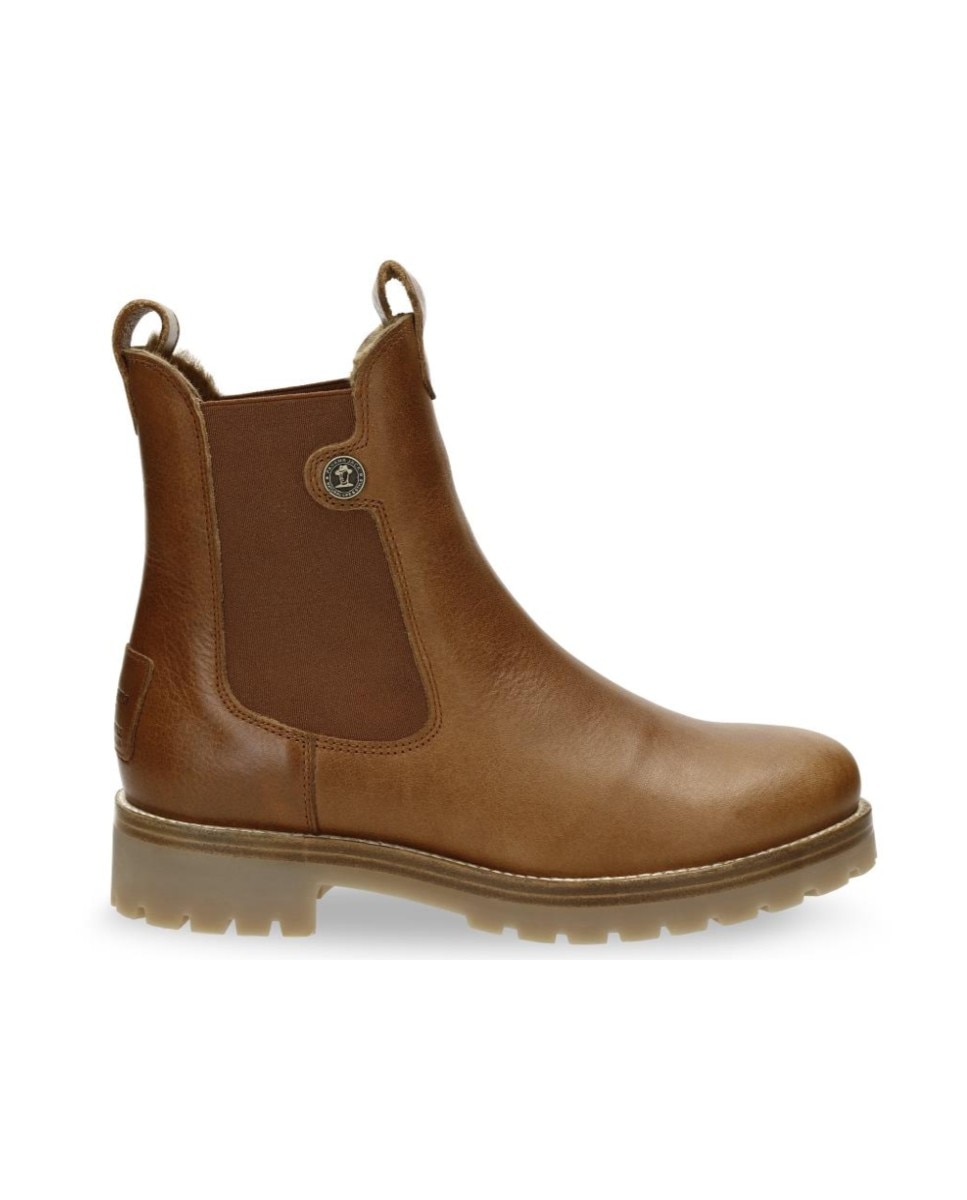 Imagen 0 de Botines chelsea en piel con forro de pelo natural Cuero