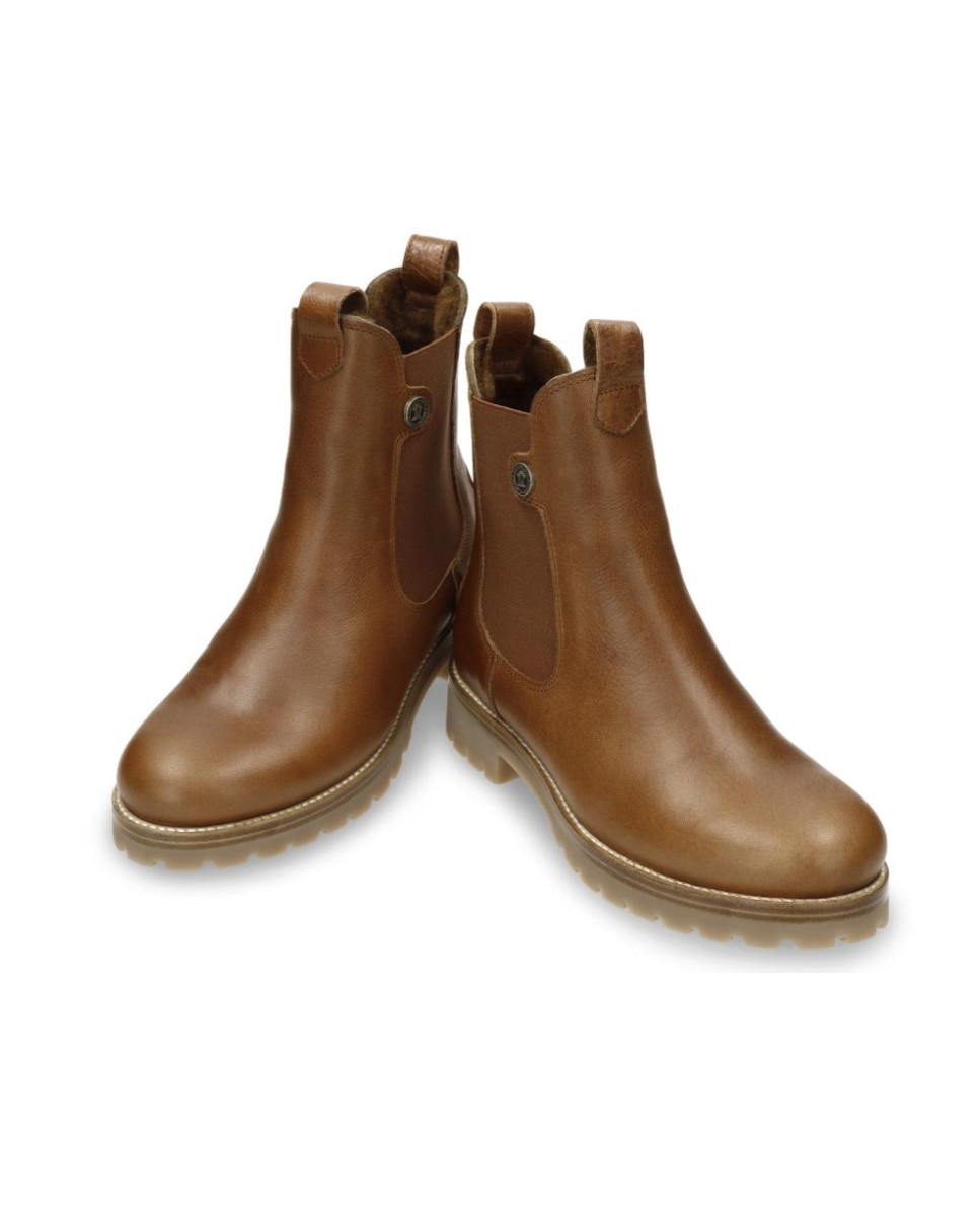Botines chelsea en piel con forro de pelo natural - Panama Jack - Cuero Cuero-4