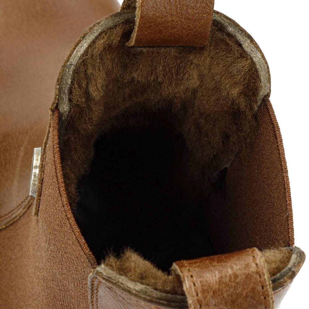 Botines chelsea en piel con forro de pelo natural - Panama Jack - Cuero Cuero-3