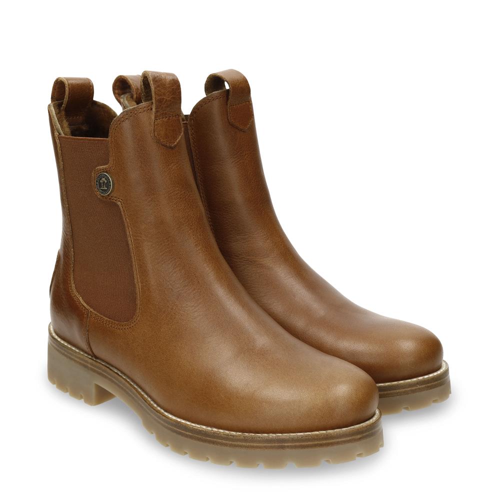 Botines chelsea en piel con forro de pelo natural - Panama Jack - Cuero Cuero-6