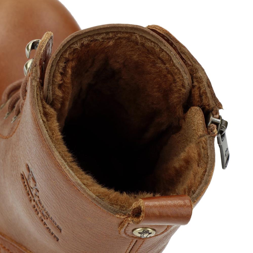 Imagen 5 de Botas militares en piel con forro de pelo natural - Cuero Cuero