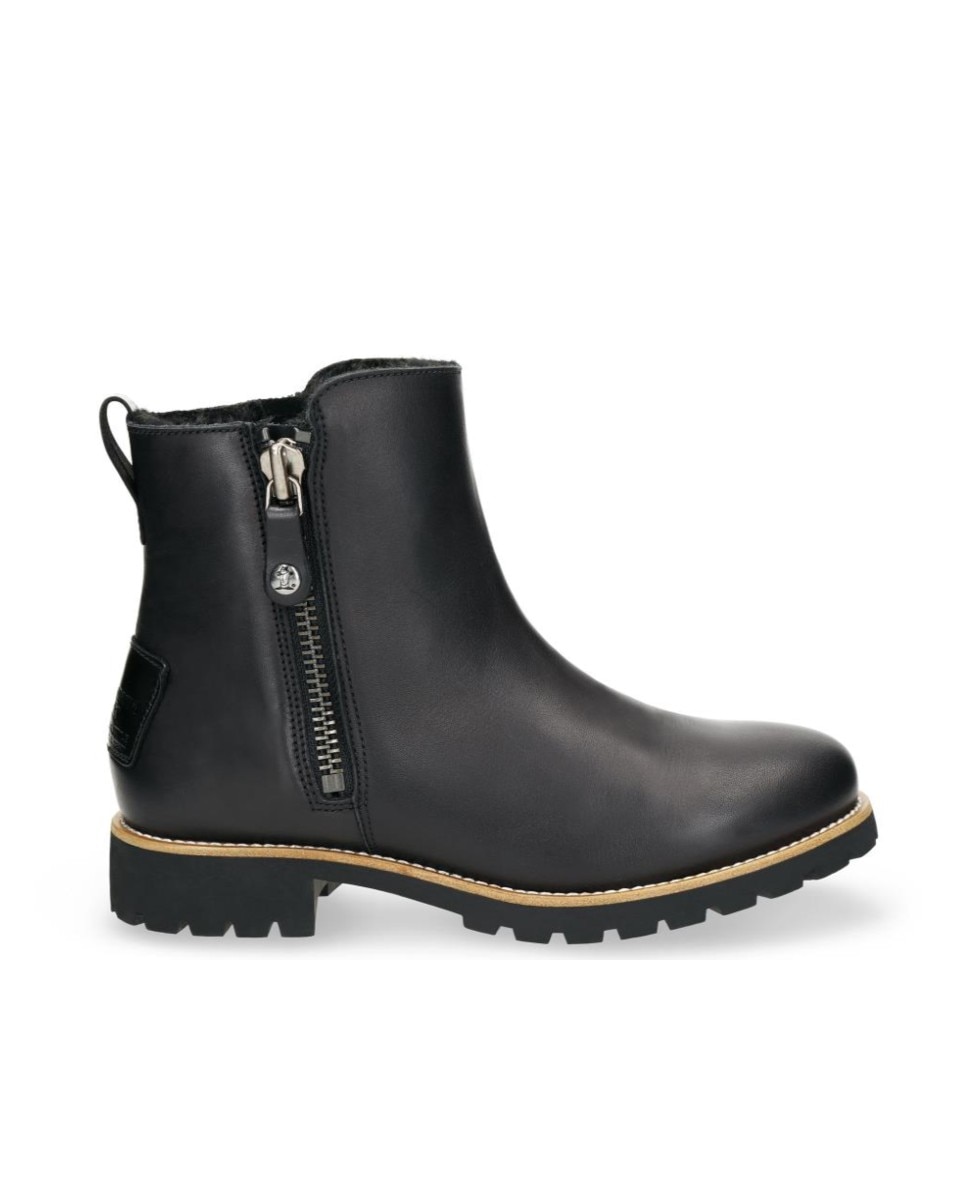 Botas de mujer en piel con forro de pelo sintético - Panama Jack - Negro Negro-1