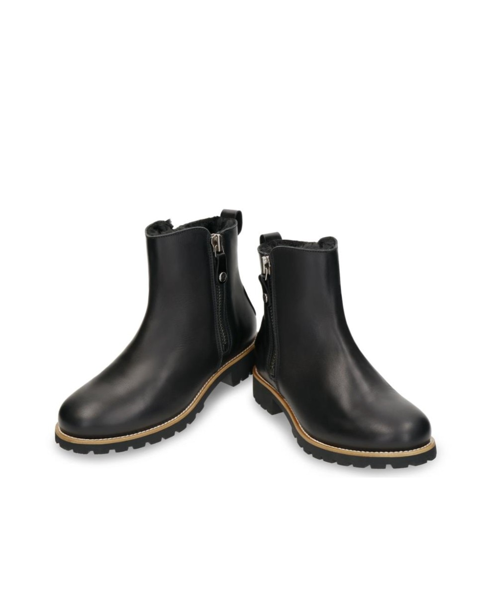 Botas de mujer en piel con forro de pelo sintético - Panama Jack - Negro Negro-4