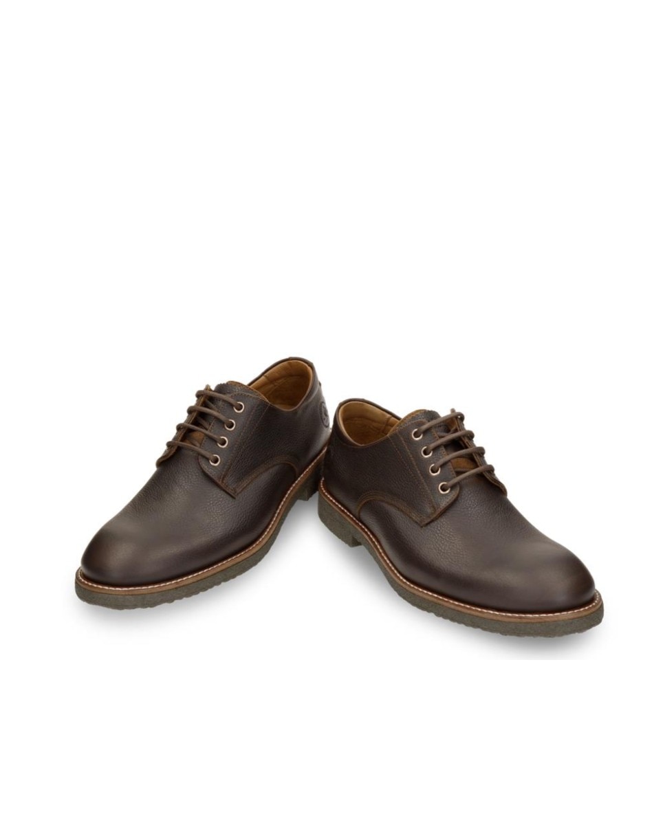 Zapatos de cordones en piel con forro de piel - Panama Jack - Marrón Marrón-3