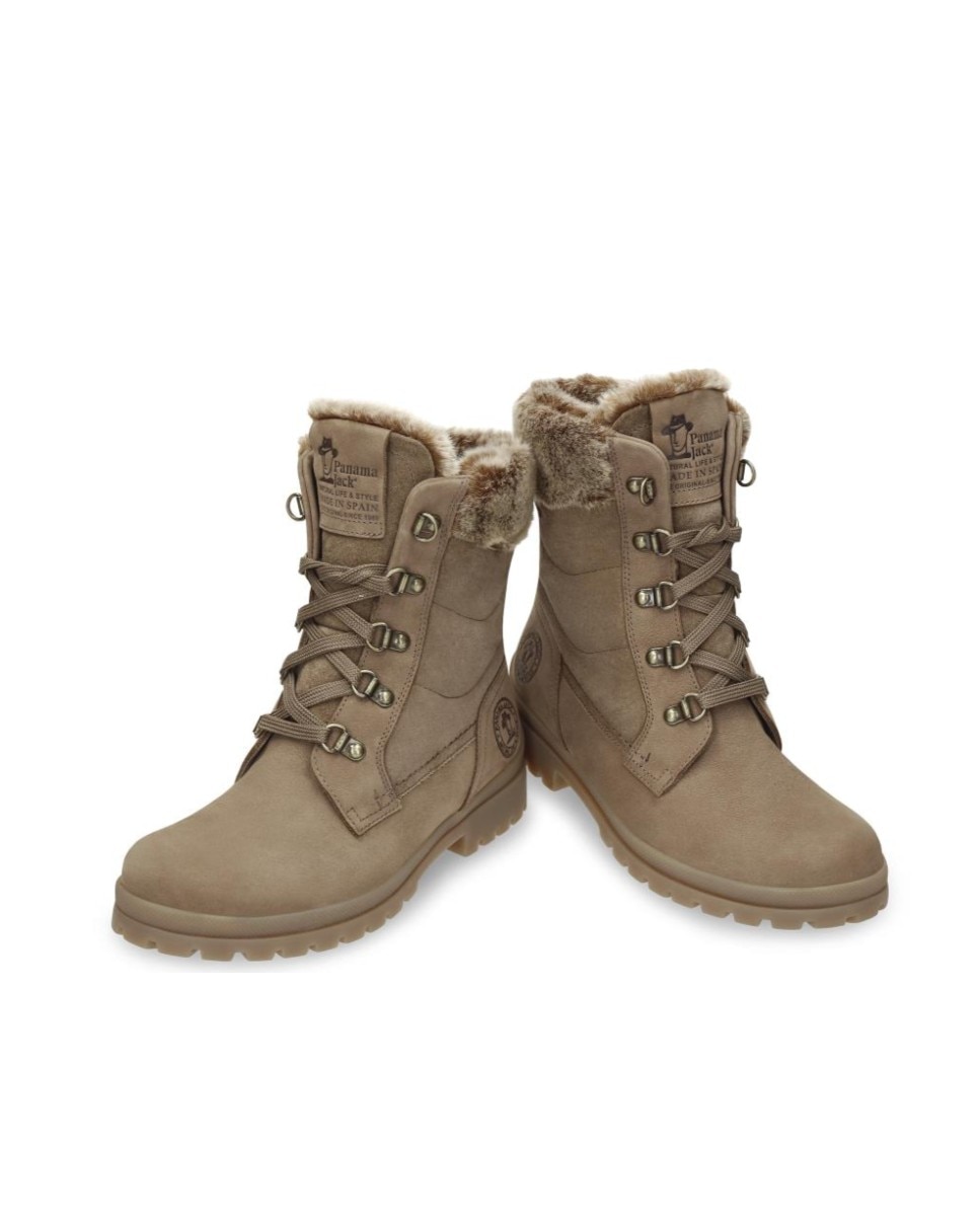 Botas militares en piel con forro de goretex - Panama Jack - Beige Beige-4