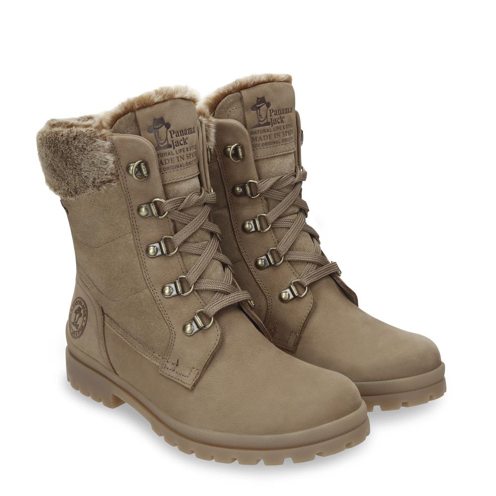 Botas militares en piel con forro de goretex - Panama Jack - Beige Beige-7