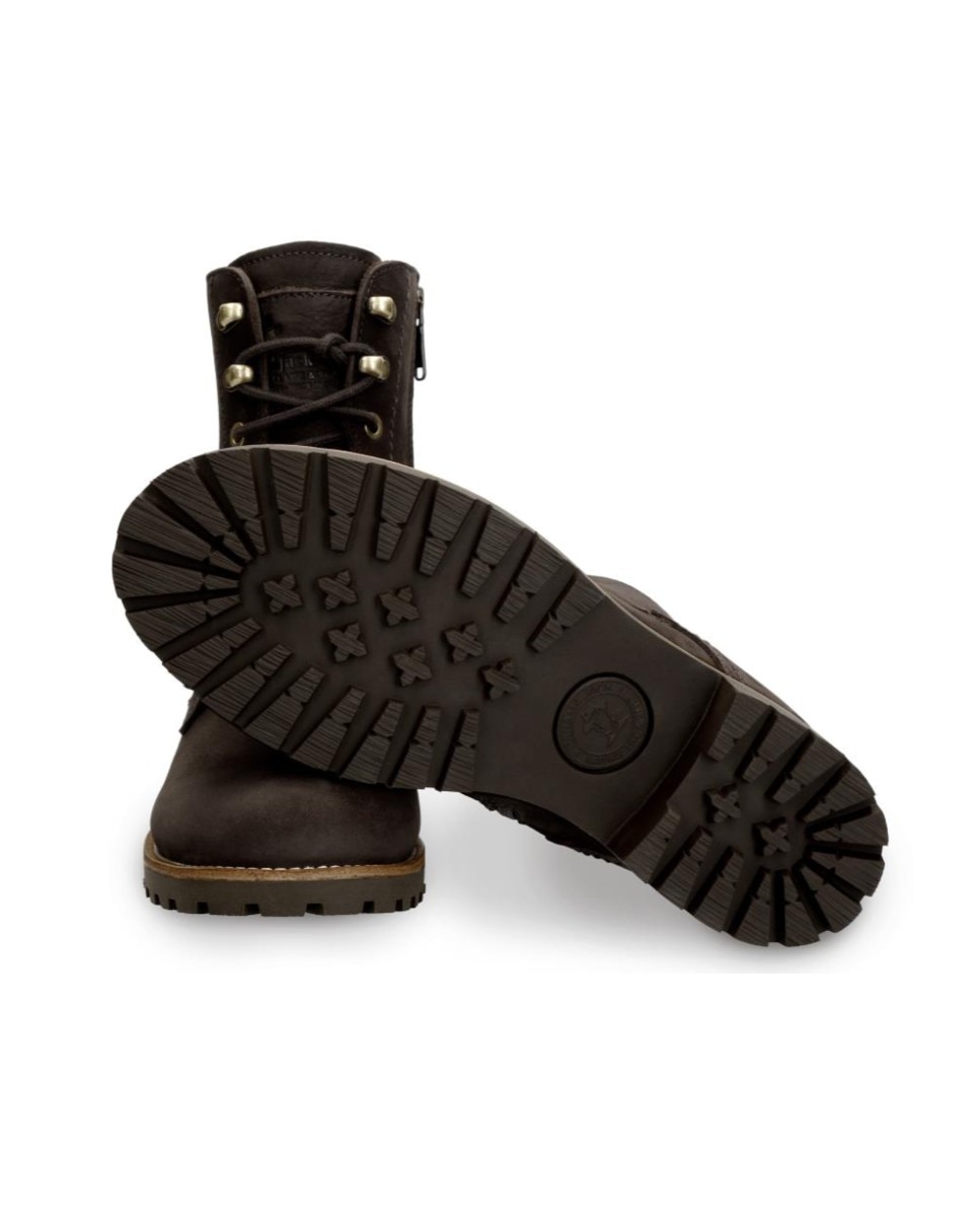 Botas militares en piel con forro de pelo natural - Panama Jack - Marrón oscuro Marrón oscuro-4