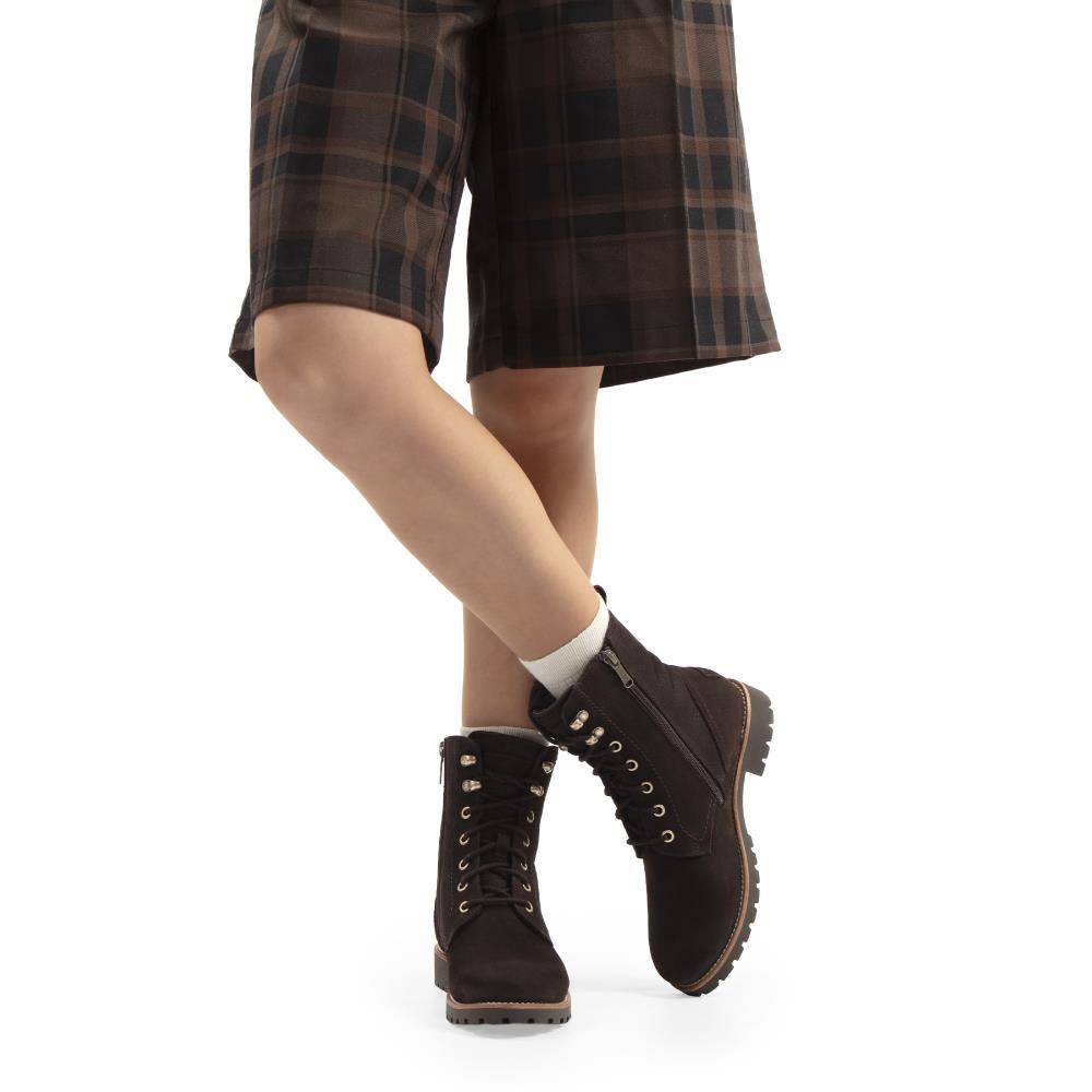 Botas militares en piel con forro de pelo natural - Panama Jack - Marrón oscuro Marrón oscuro-2