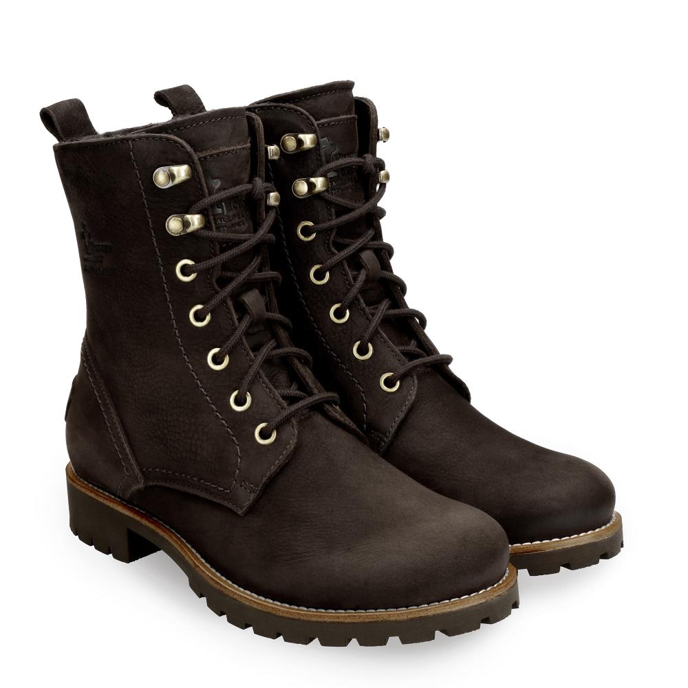 Botas militares en piel con forro de pelo natural - Panama Jack - Marrón oscuro Marrón oscuro-6
