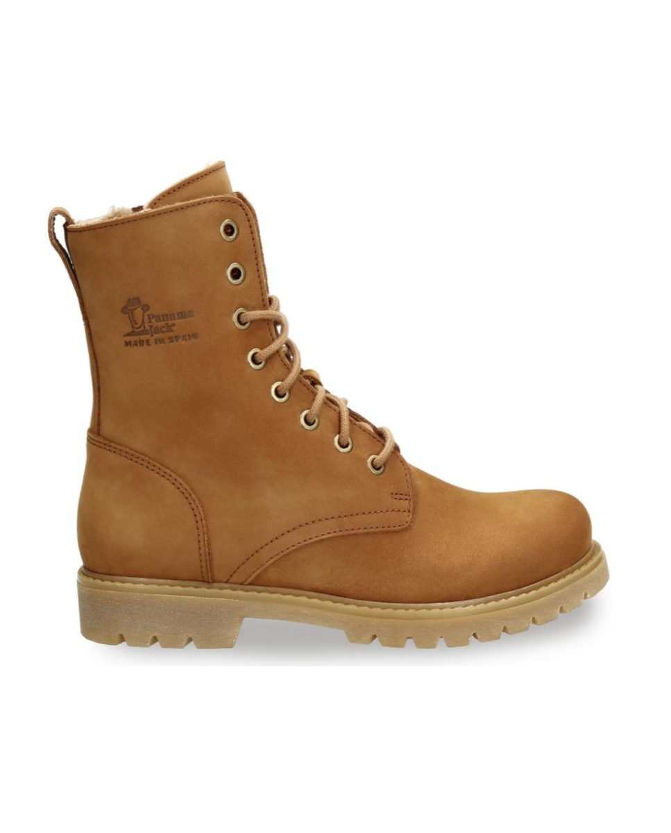 Imagen 0 de Botas militares en piel con forro de pelo sintético Cuero