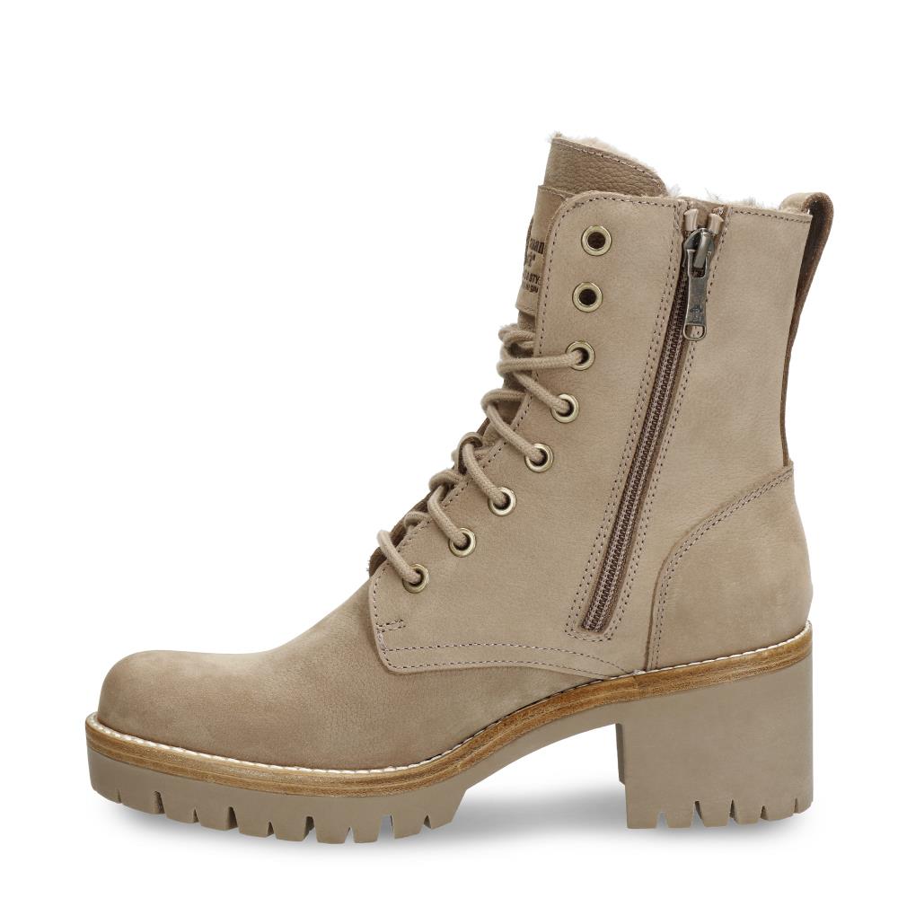Botas militares en piel con forro de pelo sintético - Panama Jack - Beige Beige-7