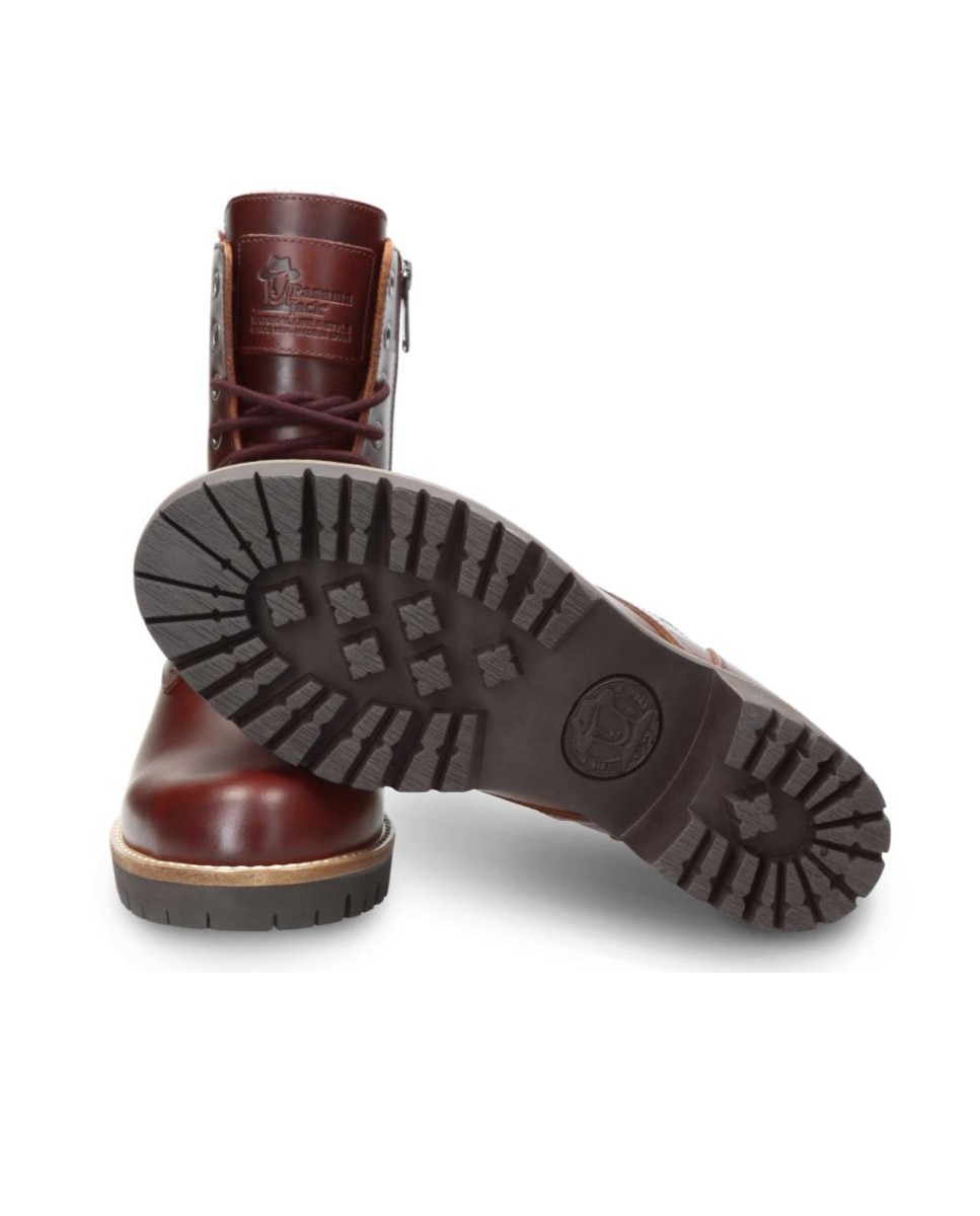 Botas militares en piel con forro de pelo sintético - Panama Jack - Burdeos Burdeos-3