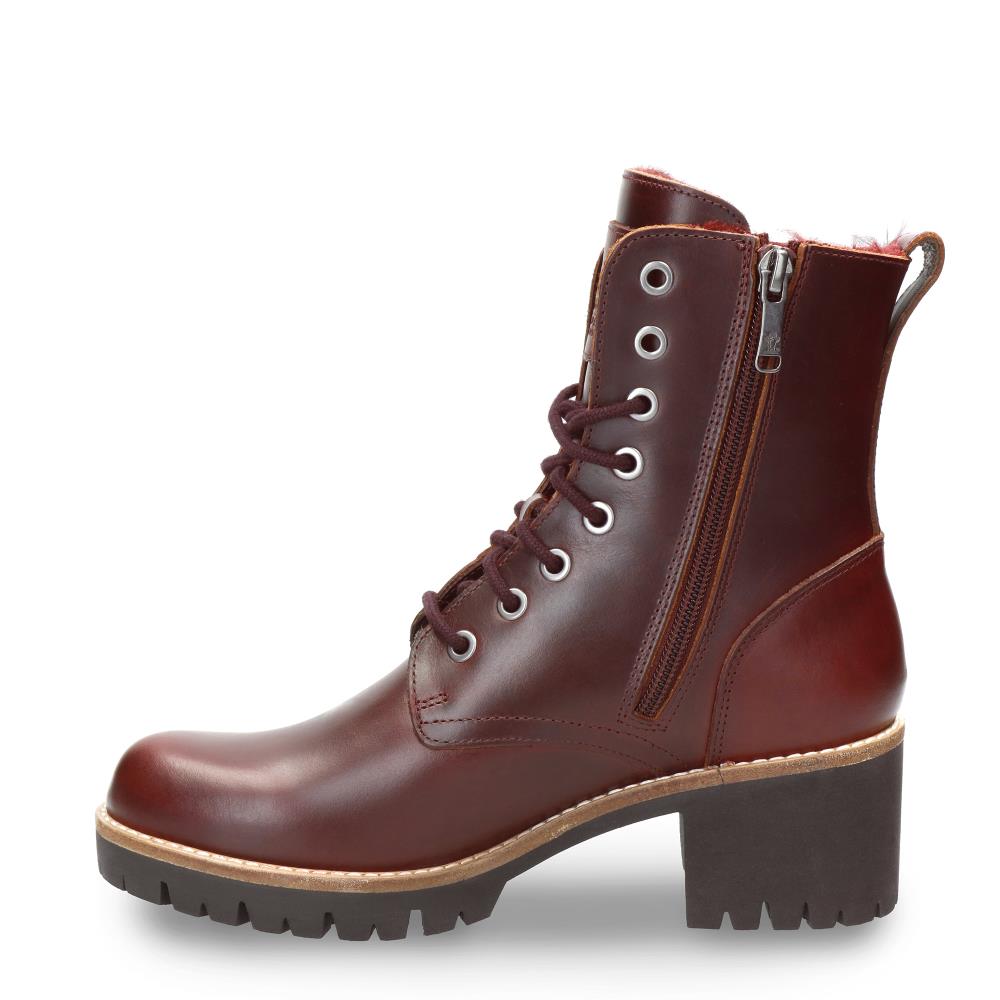 Botas militares en piel con forro de pelo sintético - Panama Jack - Burdeos Burdeos-6