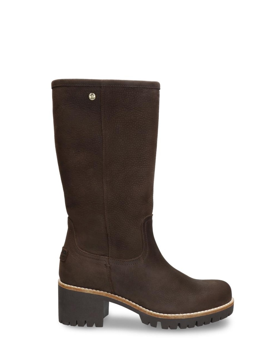 Imagen 0 de Botas en piel con forro de pelo sintético Marrón oscuro