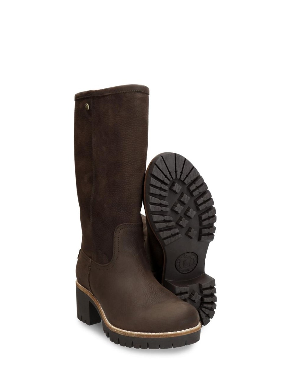 Botas en piel con forro de pelo sintético - Panama Jack - Marrón oscuro Marrón oscuro-4