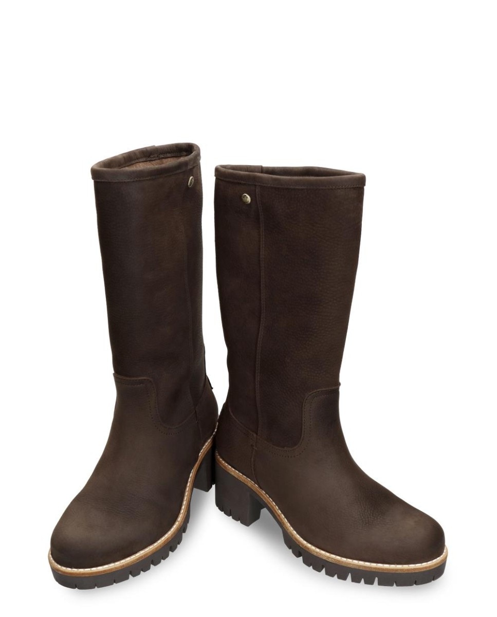 Botas en piel con forro de pelo sintético - Panama Jack - Marrón oscuro Marrón oscuro-3