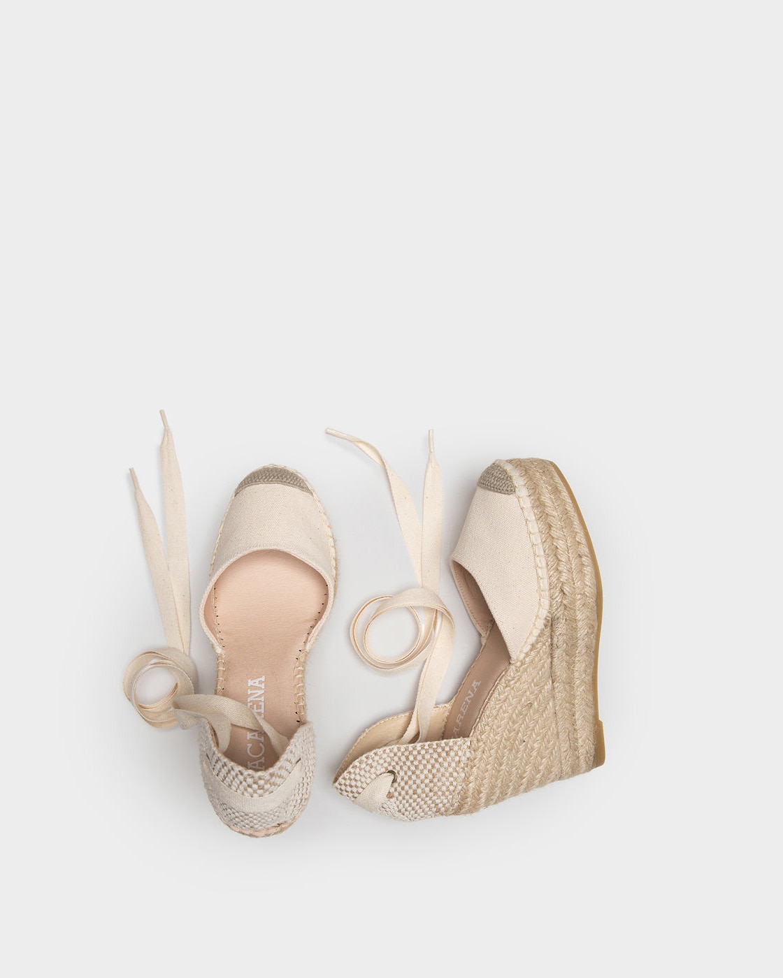 Alpargatas de esparto con cuña en algodón orgánico crudo - Macarena - Beige Beige-4