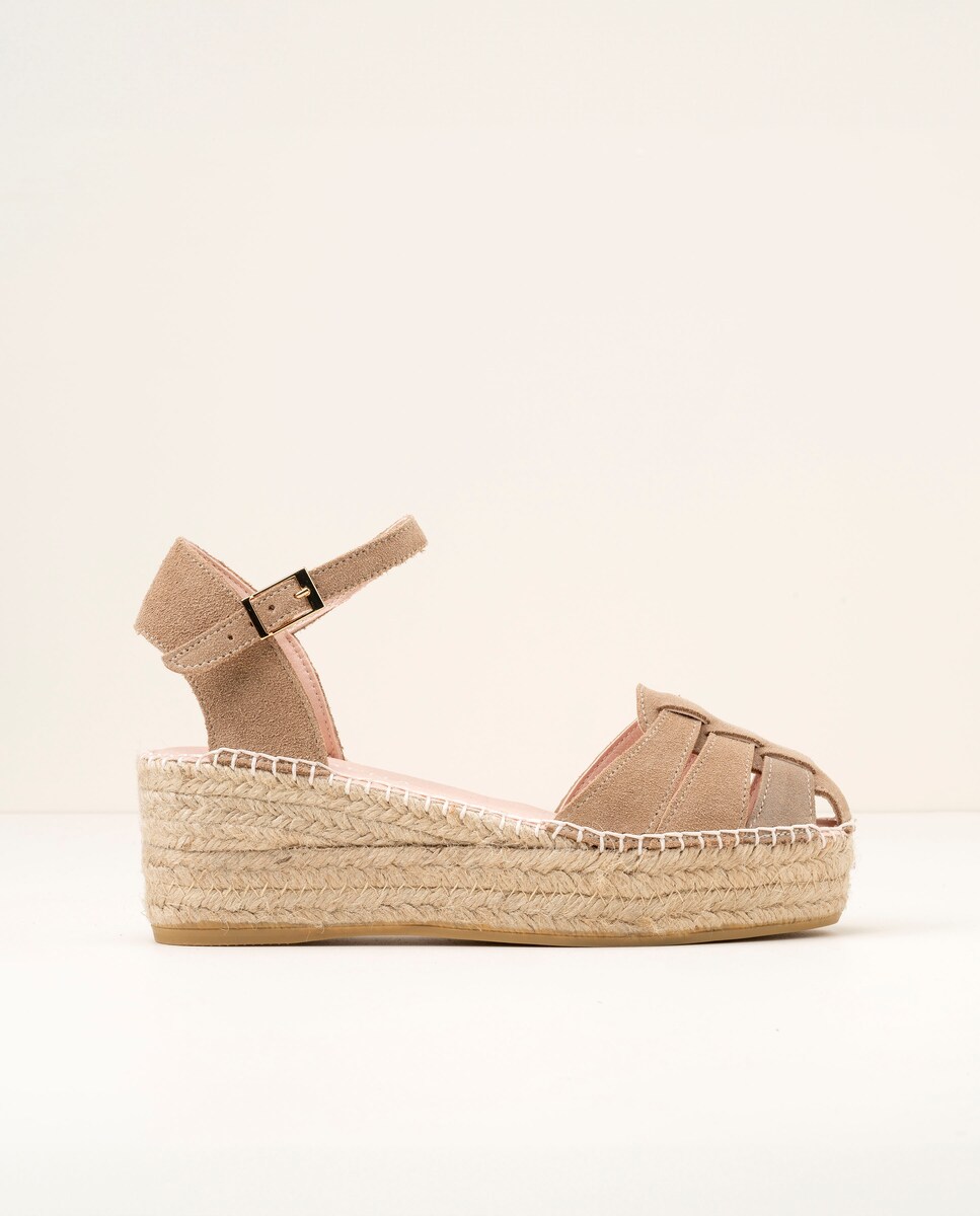 Alpargatas de cuña de mujer con plataforma elaborada en serraje