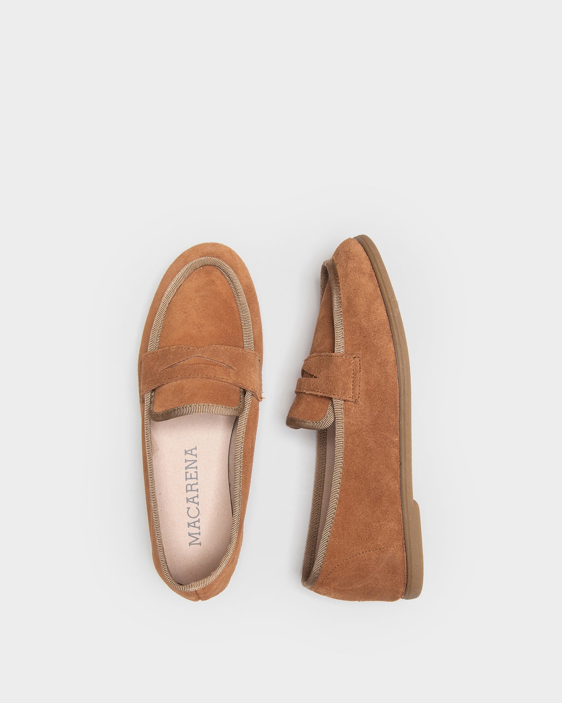 Mocasines en serraje para mujer - Macarena - Marrón Marrón-4