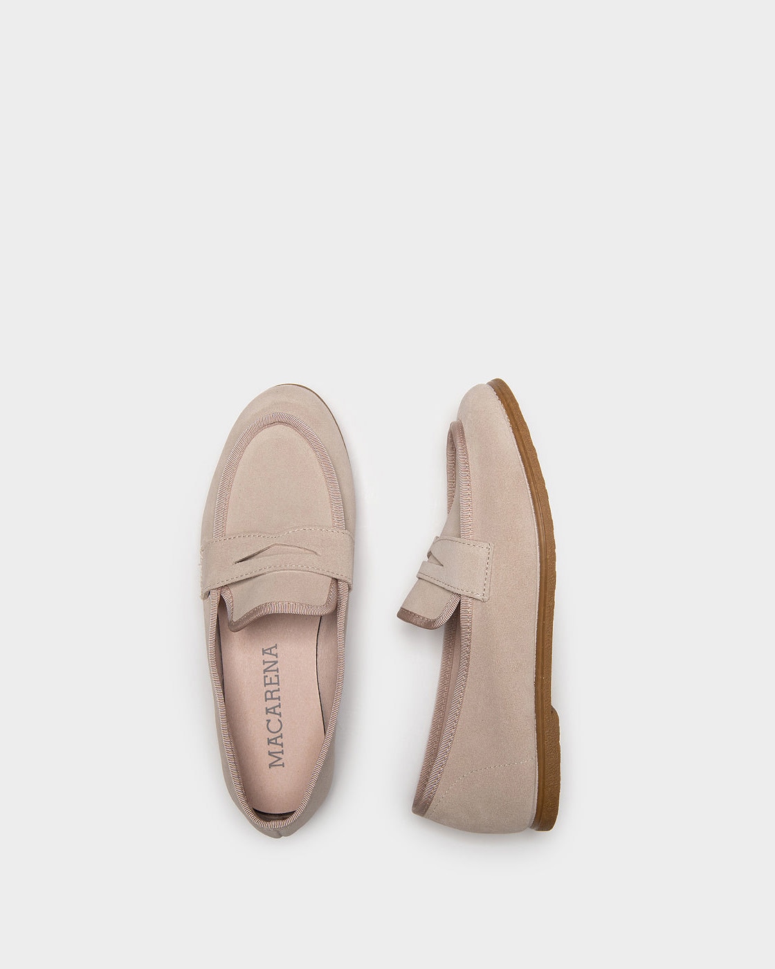 Mocasines en serraje para mujer - Macarena - Beige Beige-4