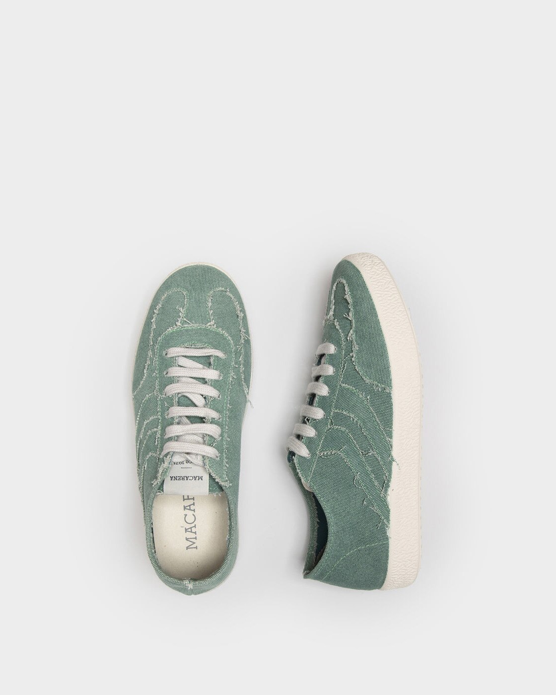 Zapatillas deportiva de algodón reciclado con suela de goma - Macarena - Verde menta Verde menta-4