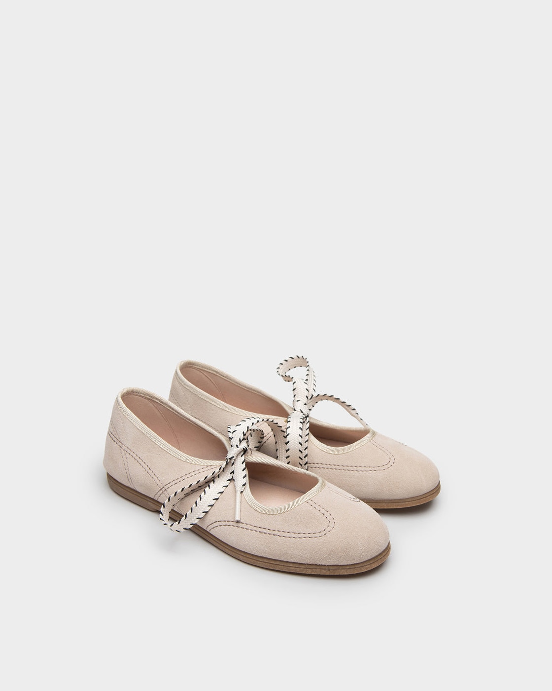 Merceditas en serraje con lazo - Macarena - Beige Beige-2