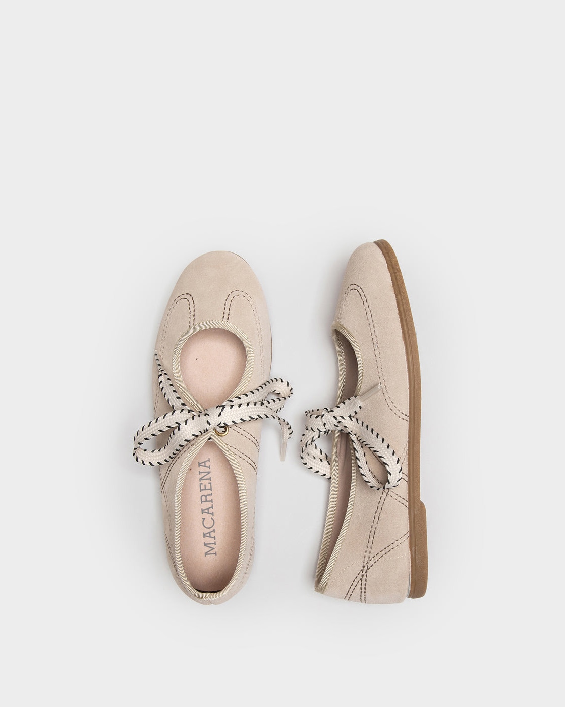 Merceditas en serraje con lazo - Macarena - Beige Beige-4