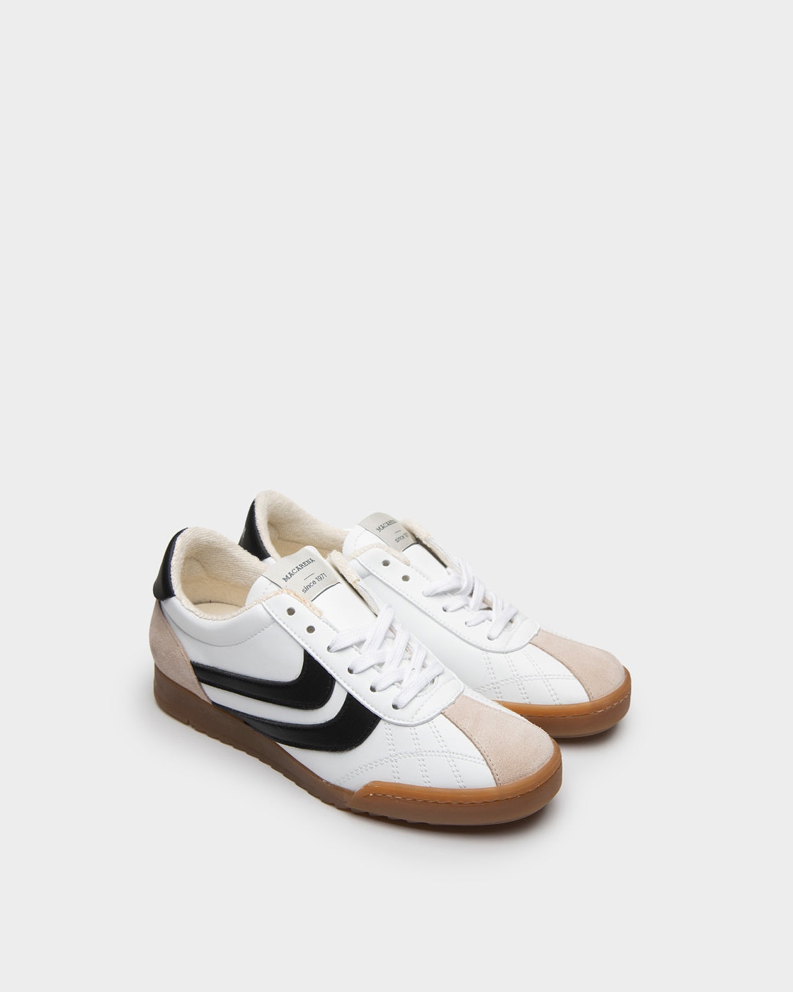 Zapatillas deportiva en piel de mujer - Macarena - Blanco Blanco-2