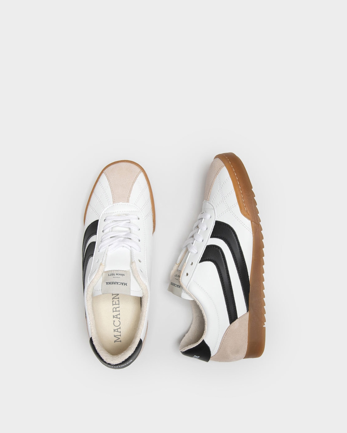 Zapatillas deportiva en piel de mujer - Macarena - Blanco Blanco-4