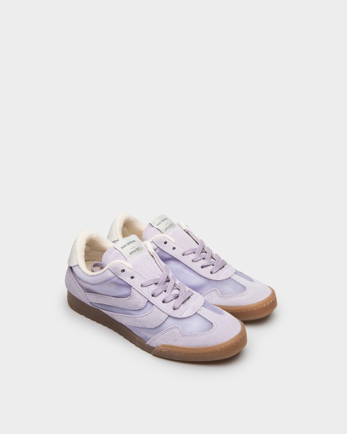 Zapatillas deportiva en serraje y mesh - Macarena - Purpura Purpura-2