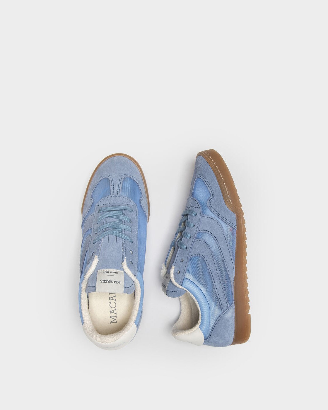 Zapatillas deportiva en serraje y mesh - Macarena - Azul Azul-4
