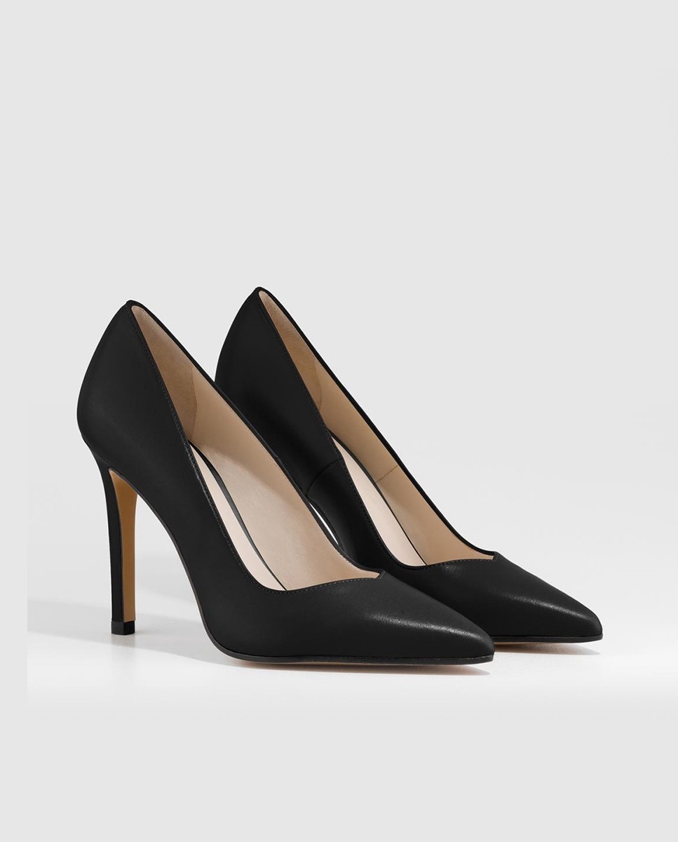 Zapatos de salón de mujer con tacón en piel - Lodi - Negro Negro-3