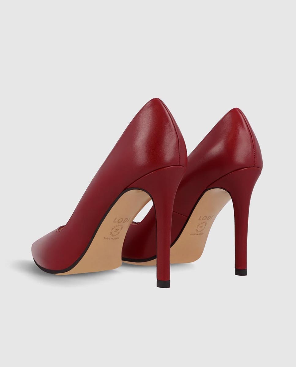 Zapatos de salón de mujer lisos en piel - Lodi - Rojo Rojo-3