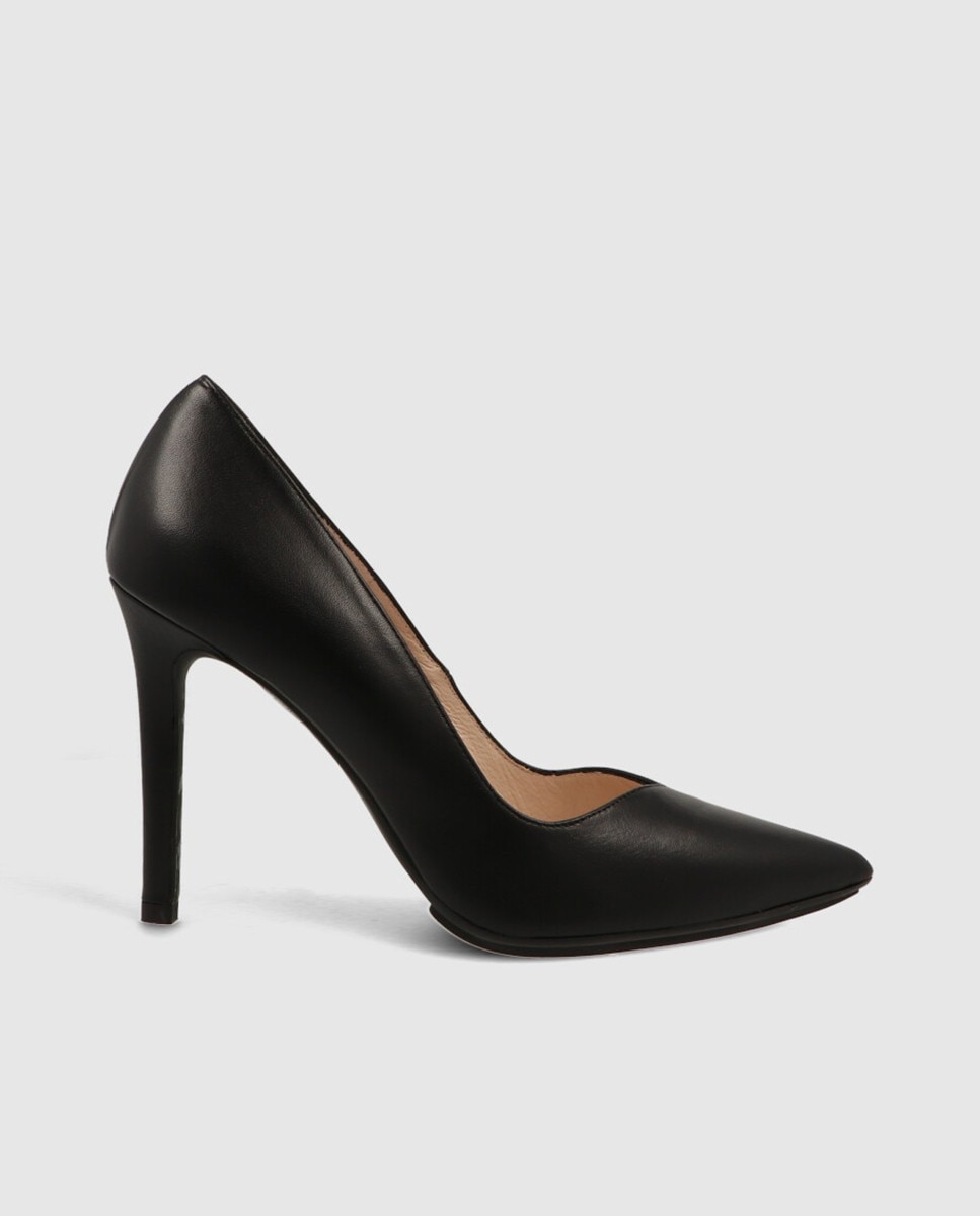 Zapatos de salón de mujer con tacón en piel - Lodi - Negro Negro-1