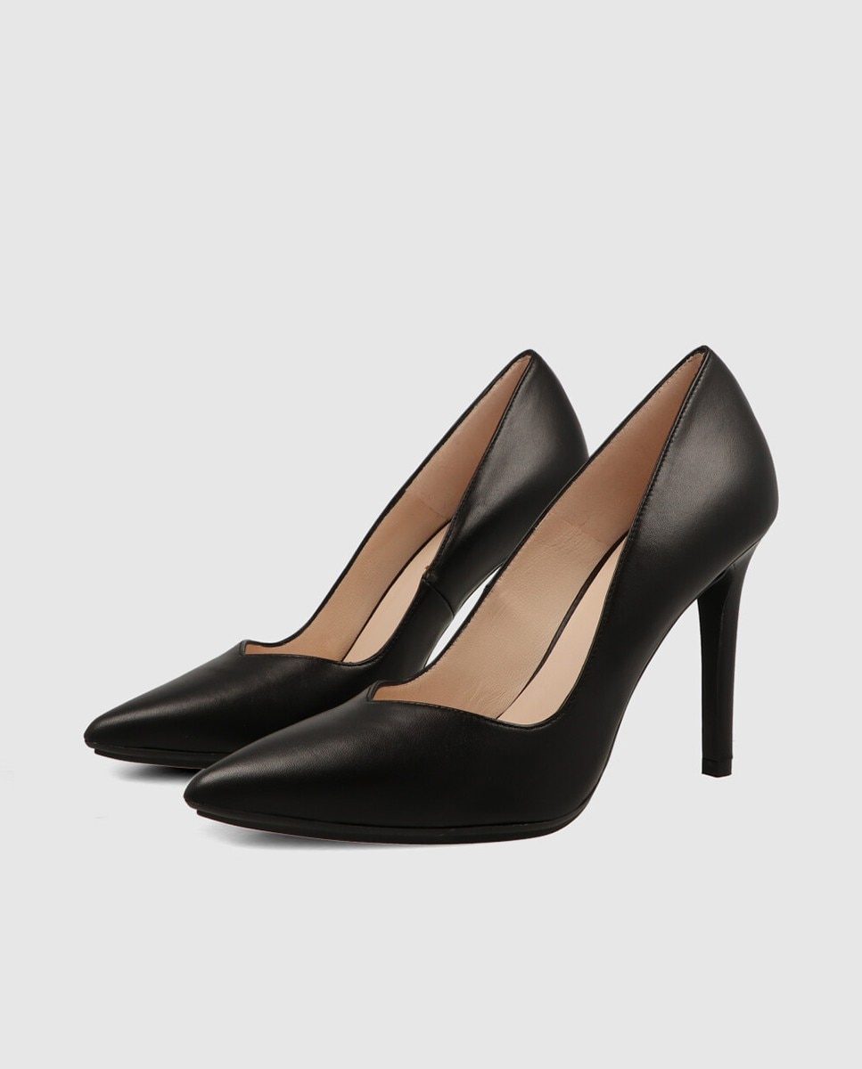 Zapatos de salón de mujer con tacón en piel - Lodi - Negro Negro-4