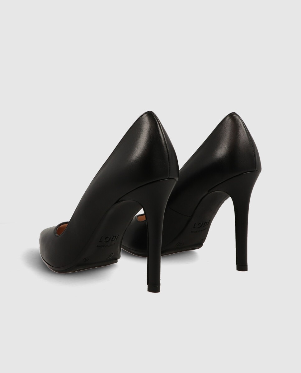 Zapatos de salón de mujer con tacón en piel - Lodi - Negro Negro-3