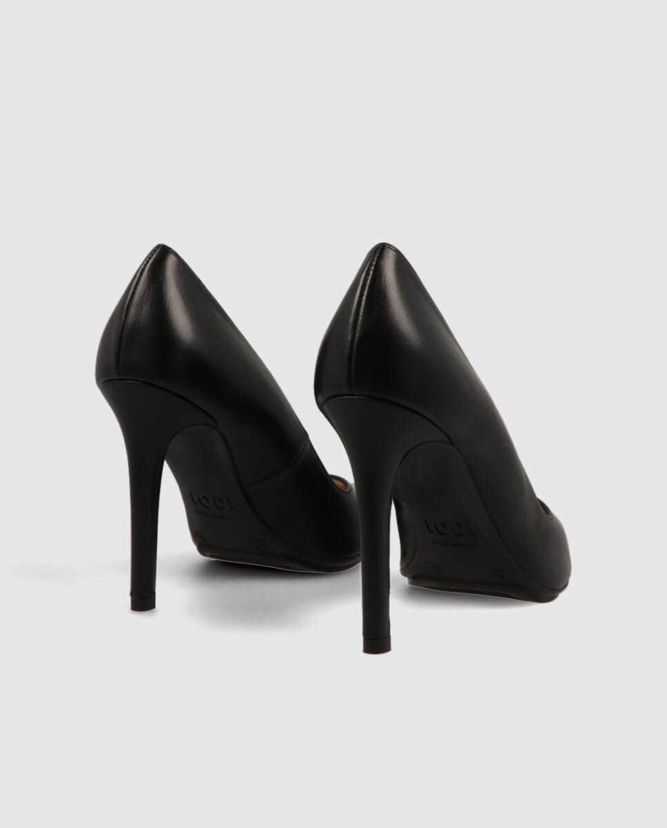Zapatos de salón de mujer con tacón en piel - Lodi - Negro Negro-2