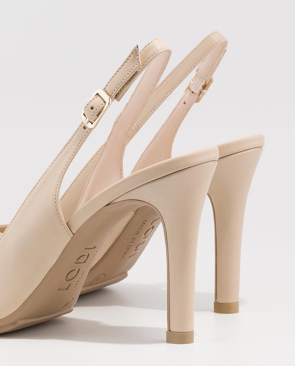Zapatos de salón destalonados de mujer en piel - Lodi - Beige Beige-2