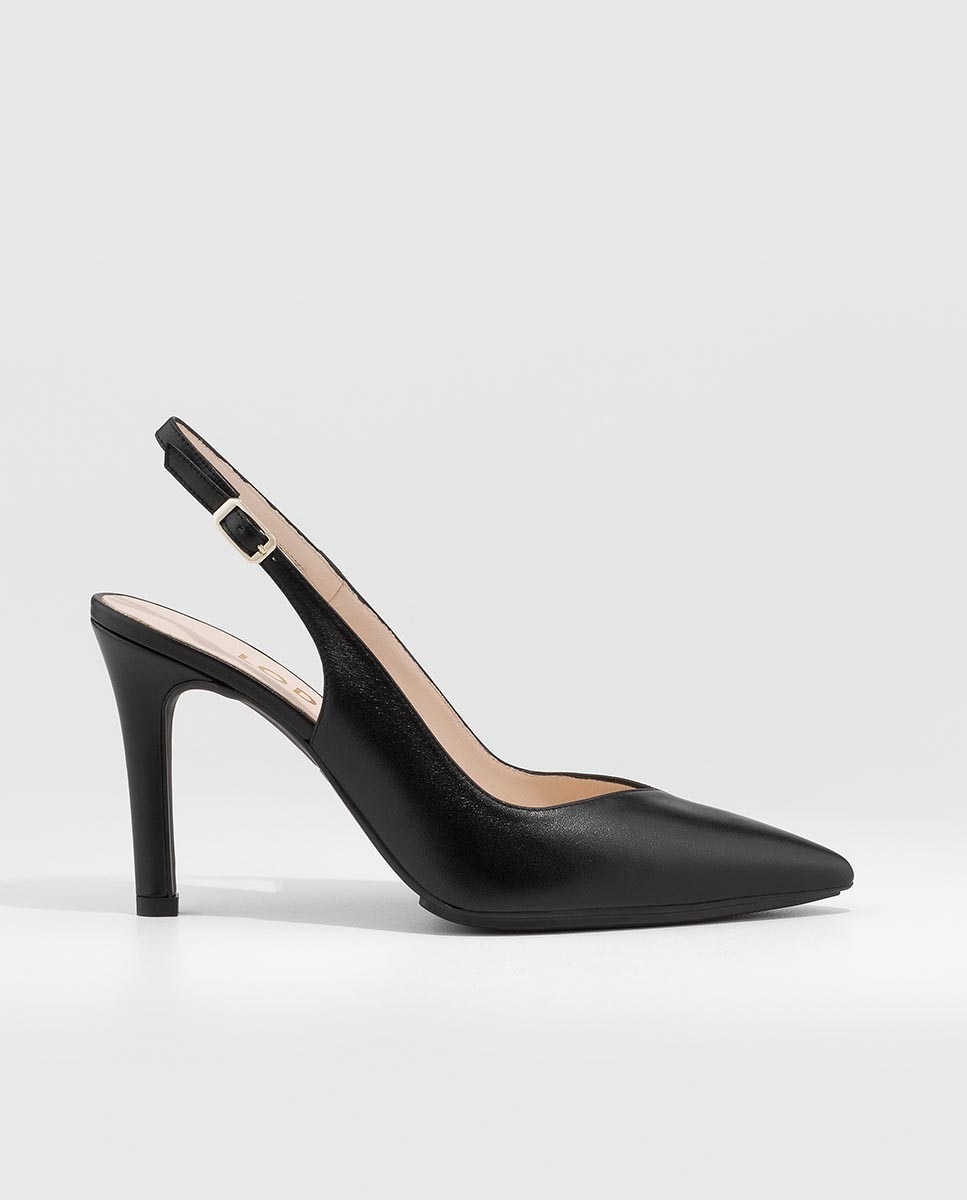 Zapatos de salón destalonados de mujer en piel - Lodi - Negro Negro-1