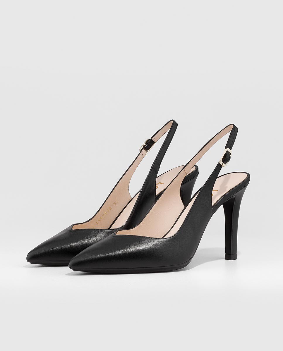 Zapatos de salón destalonados de mujer en piel - Lodi - Negro Negro-3
