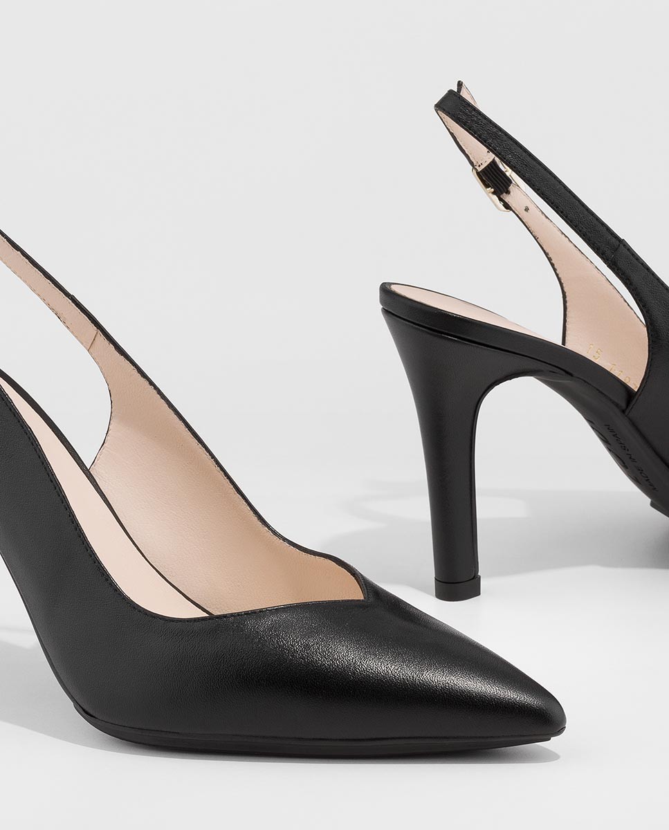 Zapatos de salón destalonados de mujer en piel - Lodi - Negro Negro-4