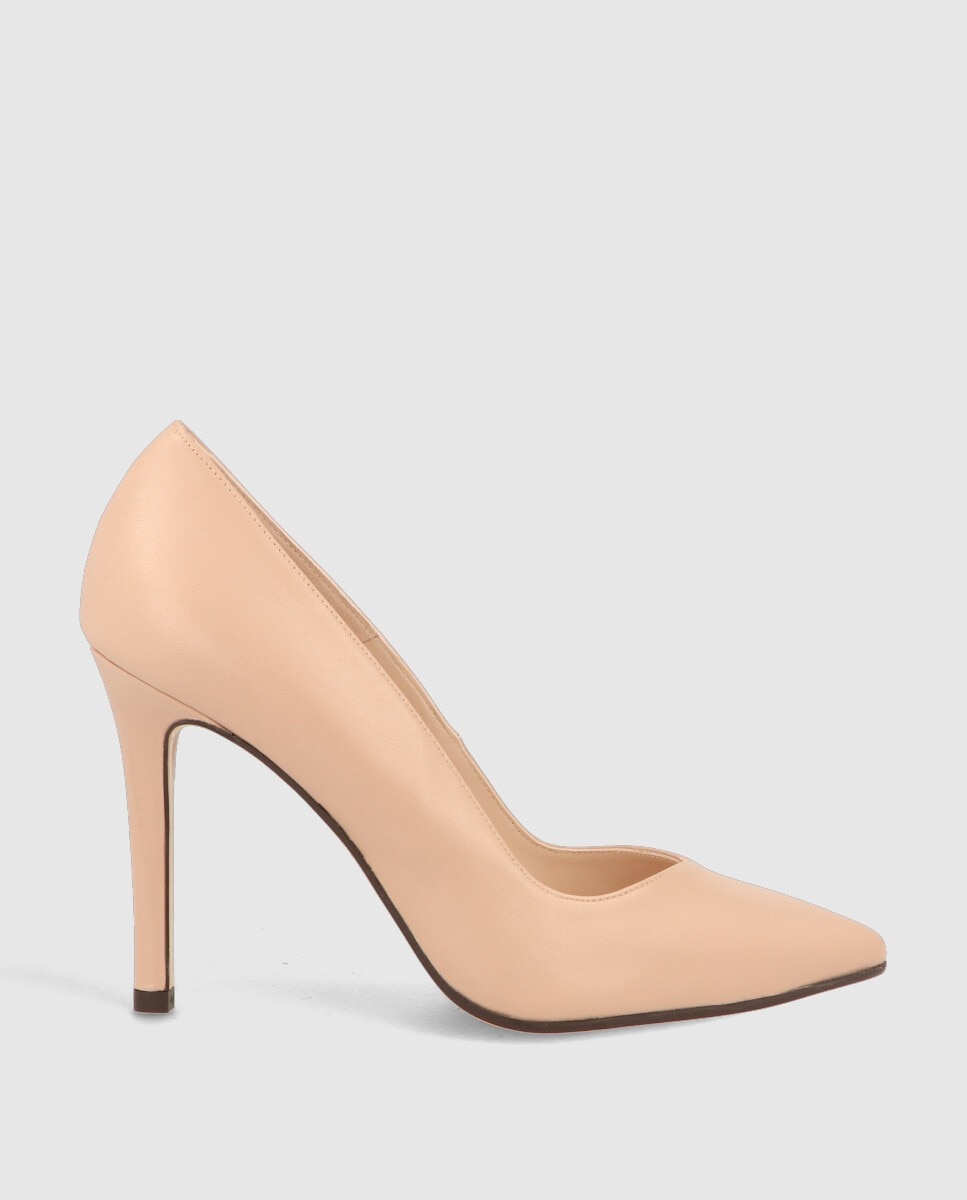 Zapatos de salón de mujer con tacón en piel - Lodi - Beige Beige-1