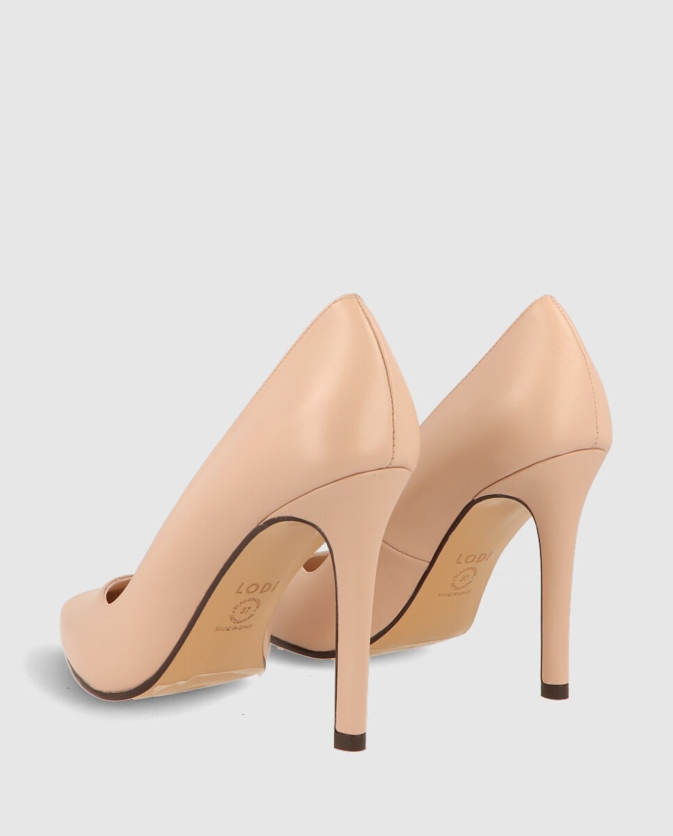 Zapatos de salón de mujer con tacón en piel - Lodi - Beige Beige-3